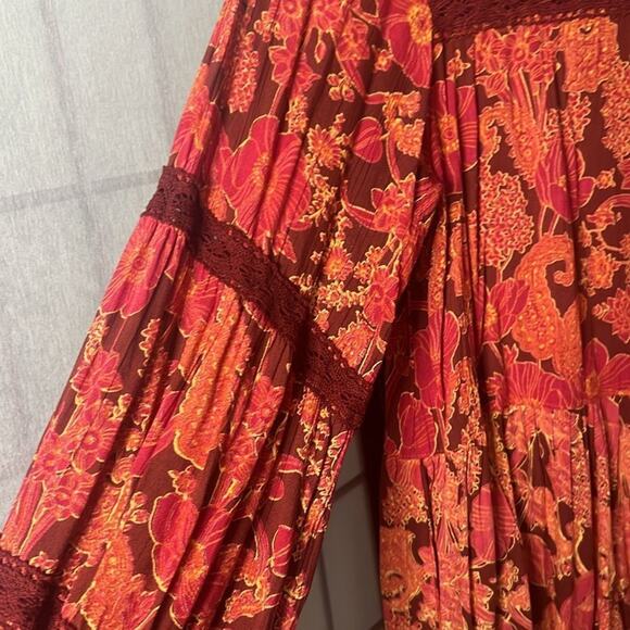 NOSTALGIA BOHO TASSEL BABYDOLL TOP‎ SIZE S - Picture 3 of 6